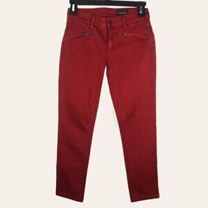 Club Monaco Cropped Red Colored Denim Skinny Jeans
